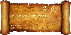 Helfrich József névjegykártya
