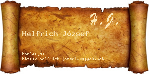 Helfrich József névjegykártya